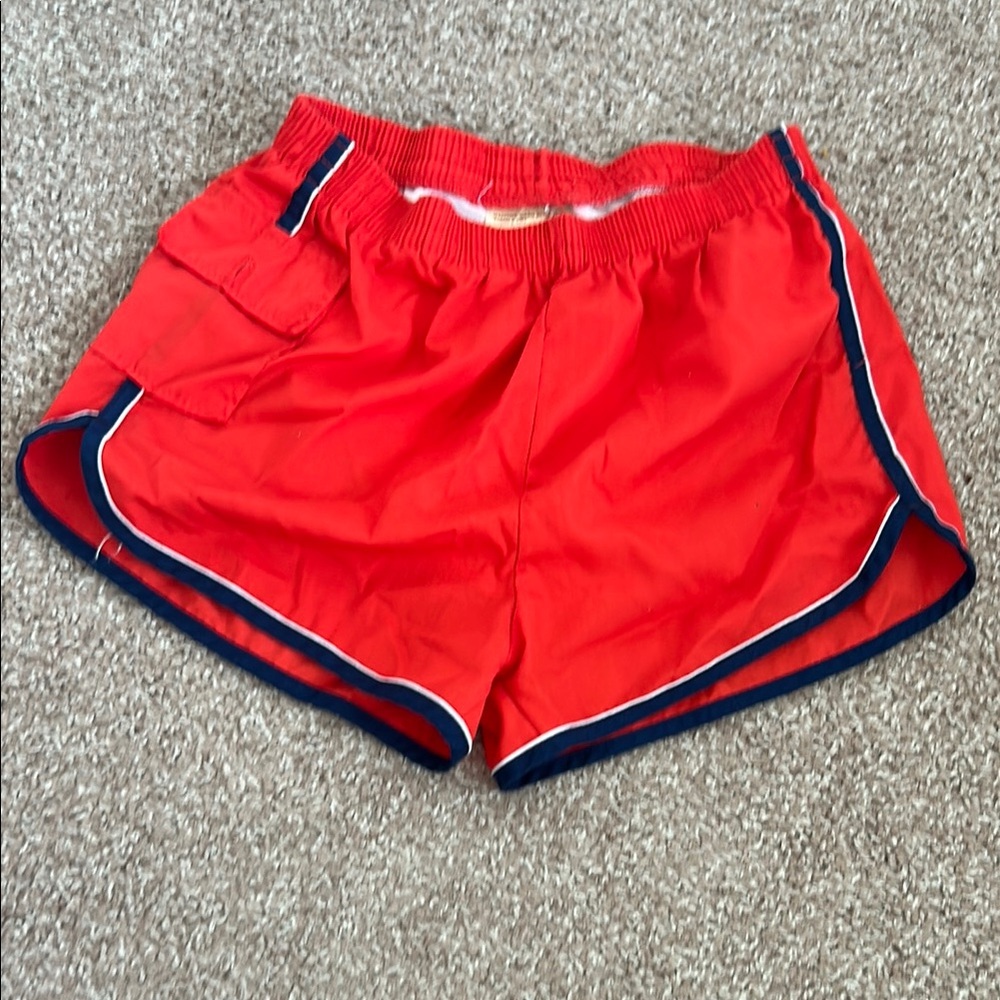Sears Red Athletic Shorts with Navy Trim